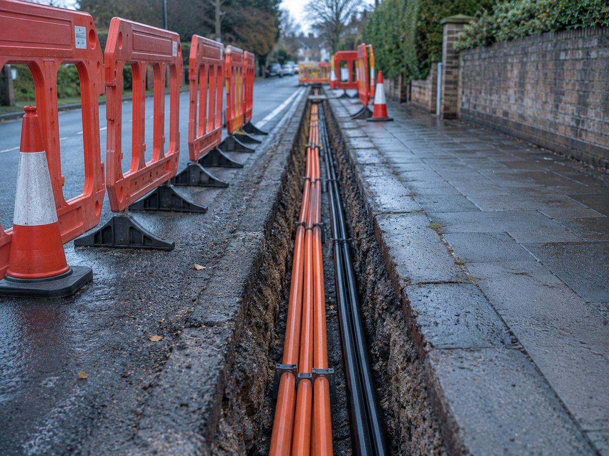 Open-cut fiber duct trench