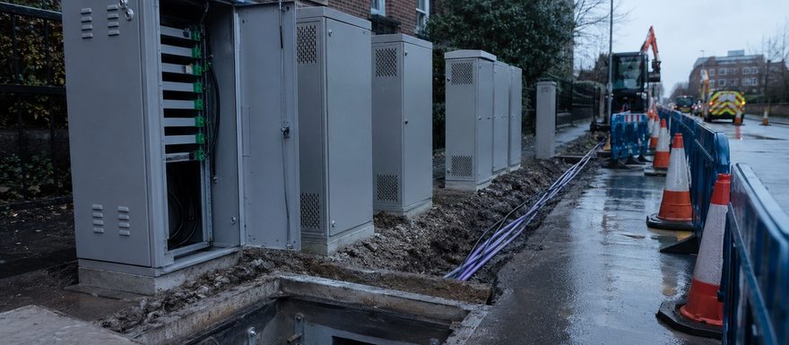 Telecom infrastructure street cabinets and duct route